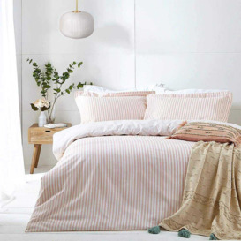 Petit Breton Stripe Bed Linen Set in Blush Pink (Single Set) - thumbnail 3