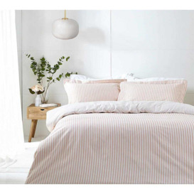 Petit Breton Stripe Bed Linen Set in Blush Pink (Single Set)