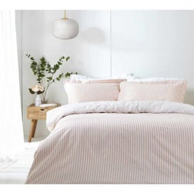 Petit Breton Stripe Bed Linen Set in Blush Pink (Superking Set)