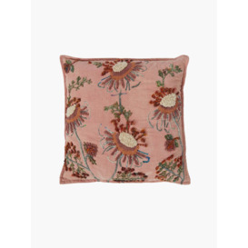 Embroidered Pink Cushion Pink