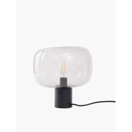 Rounded Glass Table Lamp Clear/Black