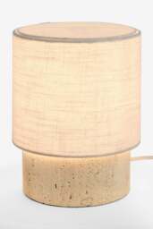Travertine Cylinder Table Lamp Brown