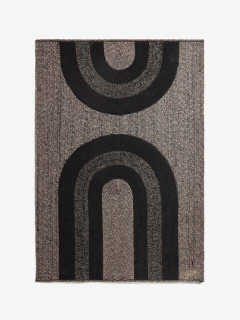 Large Swati Jute Rug Black/Grey