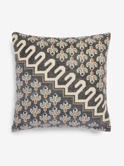 Blue Poppy Field Cushion Blue
