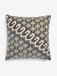 Blue Poppy Field Cushion Blue