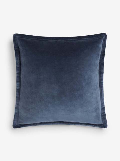 Washed Velvet Navy Cushion Indigo Blue