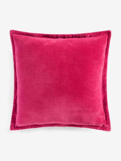 Washed Velvet Cushion Raspberry Pink