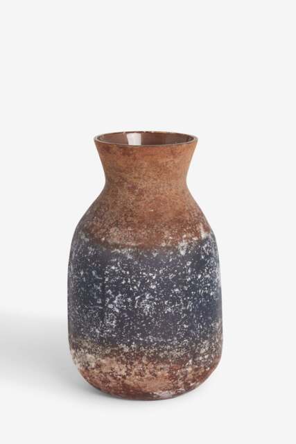 Brown Rust Effect Glass Vase Brown