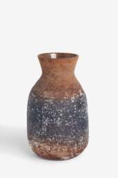 Brown Rust Effect Glass Vase Brown