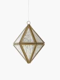 Antique Diamond Bauble Ornament Gold/Antique Mirror