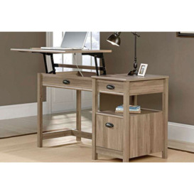 Vascoa Sit & Stand Computer Desk (Salt Oak)