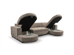 Belrosa Espresso U Shaped Sofa Bed with Storage - thumbnail 3