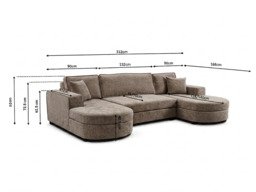 Belrosa Espresso U Shaped Sofa Bed with Storage - thumbnail 4