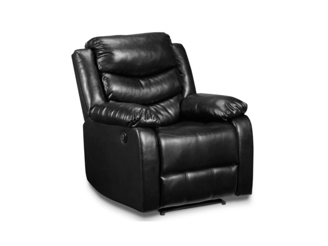 Roma Series 2 Armchair Recliner Black Faux Leather - image 1
