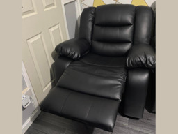 Roma Series 2 Armchair Recliner Black Faux Leather - thumbnail 3