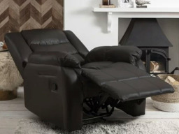 Roma Series 2 Armchair Recliner Black Faux Leather - thumbnail 2