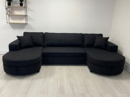 Belrosa Enzo Black U Shaped Sofa Bed with Storage - thumbnail 6