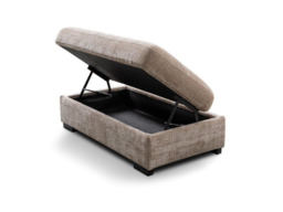 Chestnut Storage Footstool Enzo Fabric - thumbnail 4