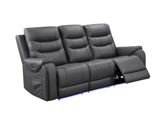 Forbes Electric Recliner 3 Seater Sofa Aire Leather - image 1