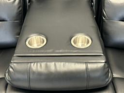 Vinson 3 Seater Electric Recliner Sofa  Black Aire Leather - thumbnail 8