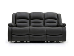 Vinson 3 Seater Electric Recliner Sofa  Black Aire Leather - thumbnail 2