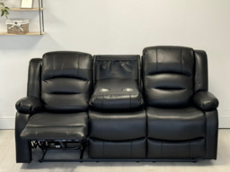 Vinson 3 Seater Electric Recliner Sofa  Black Aire Leather - thumbnail 7