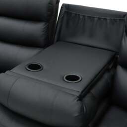 Sorrentino Recliner 3 Seater Sofa Black Aire Leather - thumbnail 3