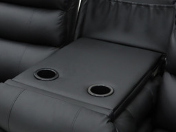Sorrentino Recliner 3 Seater Sofa Black Aire Leather - thumbnail 3