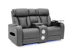 Tech 11 Smart Grey 2 Seater Electric Recliner Sofa Aire Leather