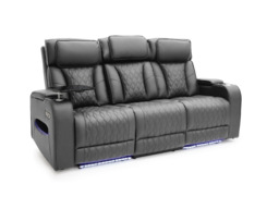 Tech 11 Smart Grey 3 Seater Electric Recliner Sofa Aire Leather