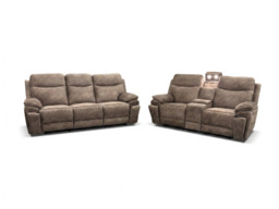 Toronto Brown 3+2 Electric Recliner Sofa Set - thumbnail 1