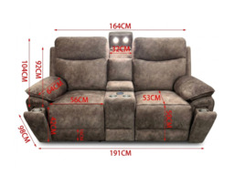 Toronto Brown 3+2 Electric Recliner Sofa Set - thumbnail 5