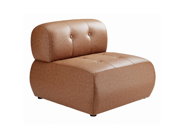 Reese Accent Armchair in Tan Faux Leather - image 1