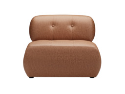 Reese Accent Armchair in Tan Faux Leather - thumbnail 2
