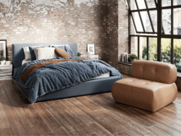 Reese Accent Armchair in Tan Faux Leather - thumbnail 3