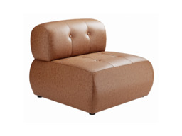Reese Accent Armchair in Tan Faux Leather - thumbnail 1