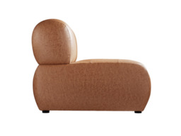 Reese Accent Armchair in Tan Faux Leather - thumbnail 5