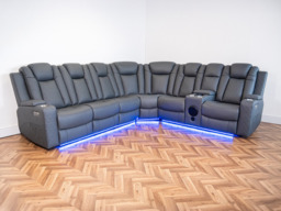 Sianna Corner Sofa Electric Recliner Aire Leather - thumbnail 5