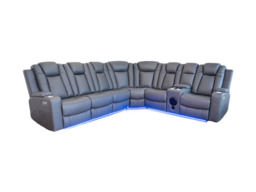 Sianna Corner Sofa Electric Recliner Aire Leather - thumbnail 4
