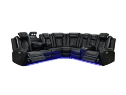 Sianna Corner Sofa Electric Recliner Aire Leather - thumbnail 2