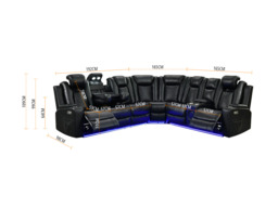 Sianna Corner Sofa Electric Recliner Aire Leather - thumbnail 3