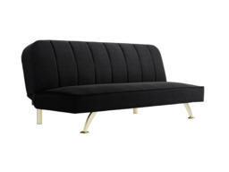 Burlington Sofa Bed Black Plush Velvet - thumbnail 3