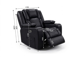 Orlando Electric Recliner Armchair Aire Leather - thumbnail 6