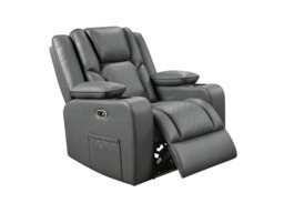 Orlando Electric Recliner Armchair Aire Leather - thumbnail 2