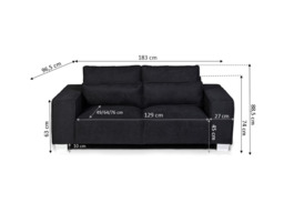 Broadgate 3+2 Sofa Set Black Kensington Fabric - thumbnail 6