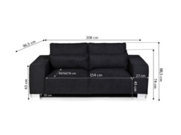 Broadgate 3+2 Sofa Set Black Kensington Fabric - thumbnail 5