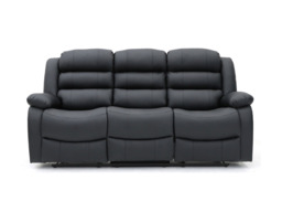 Sorrentino 3+2 Recliner Sofa Set Black Aire Leather - thumbnail 4