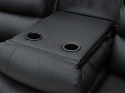 Sorrentino 3+2 Recliner Sofa Set Black Aire Leather - thumbnail 7