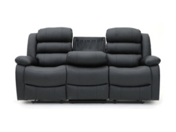 Sorrentino 3+2 Recliner Sofa Set Black Aire Leather - thumbnail 2
