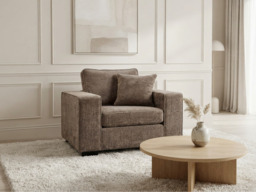 Chestnut Espresso Armchair with Cushion Enzo Fabric - thumbnail 2